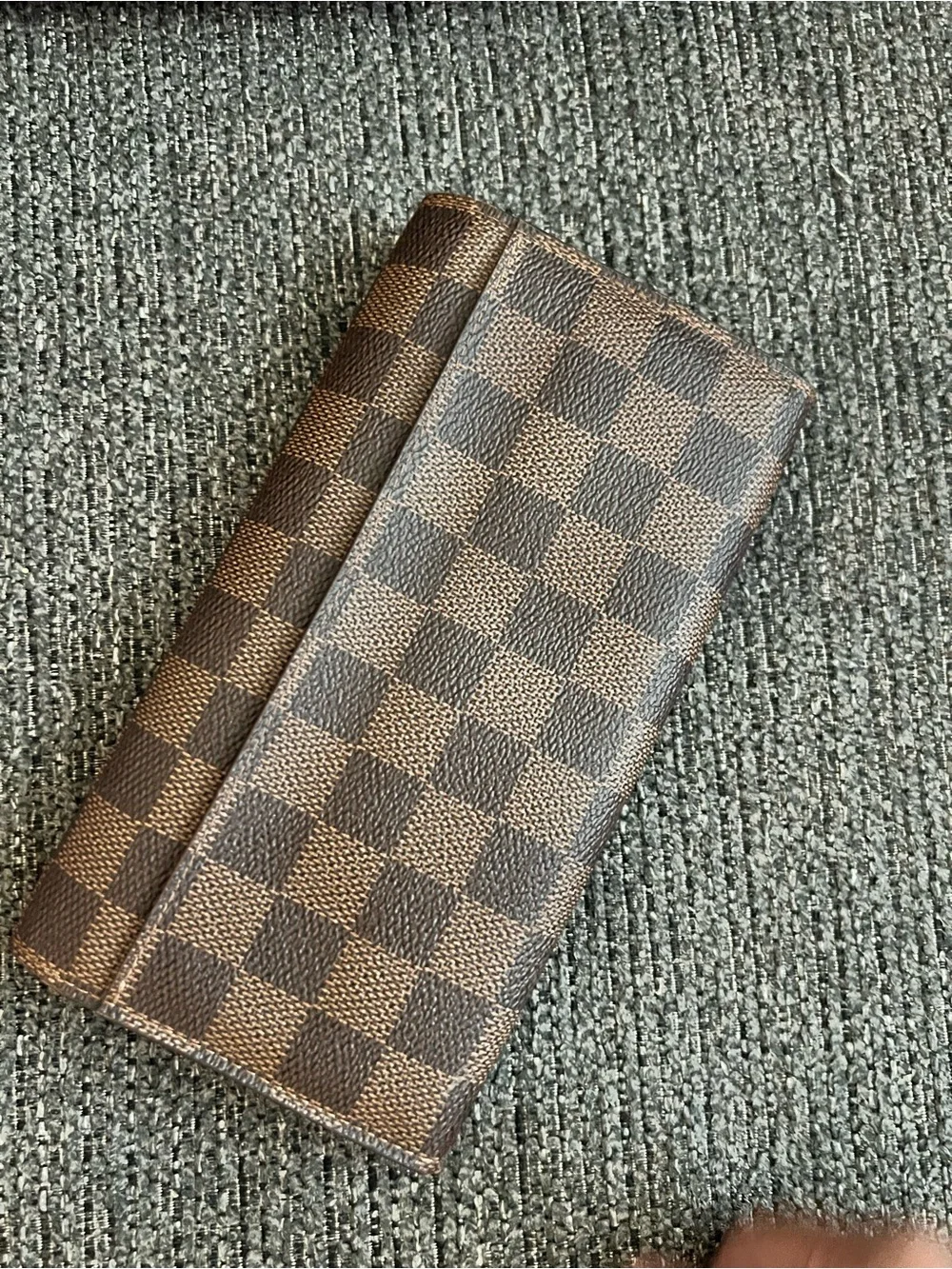 Louis Vuitton Brown Damier Envelope Wallet with Gold Snap